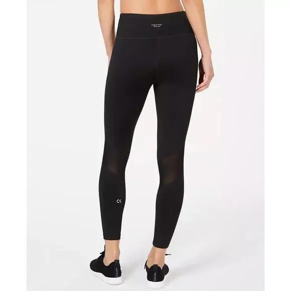 Calvin Klein Performance Mesh-Inset 7/8 Length Leggings XS - Picture 2 of 3
